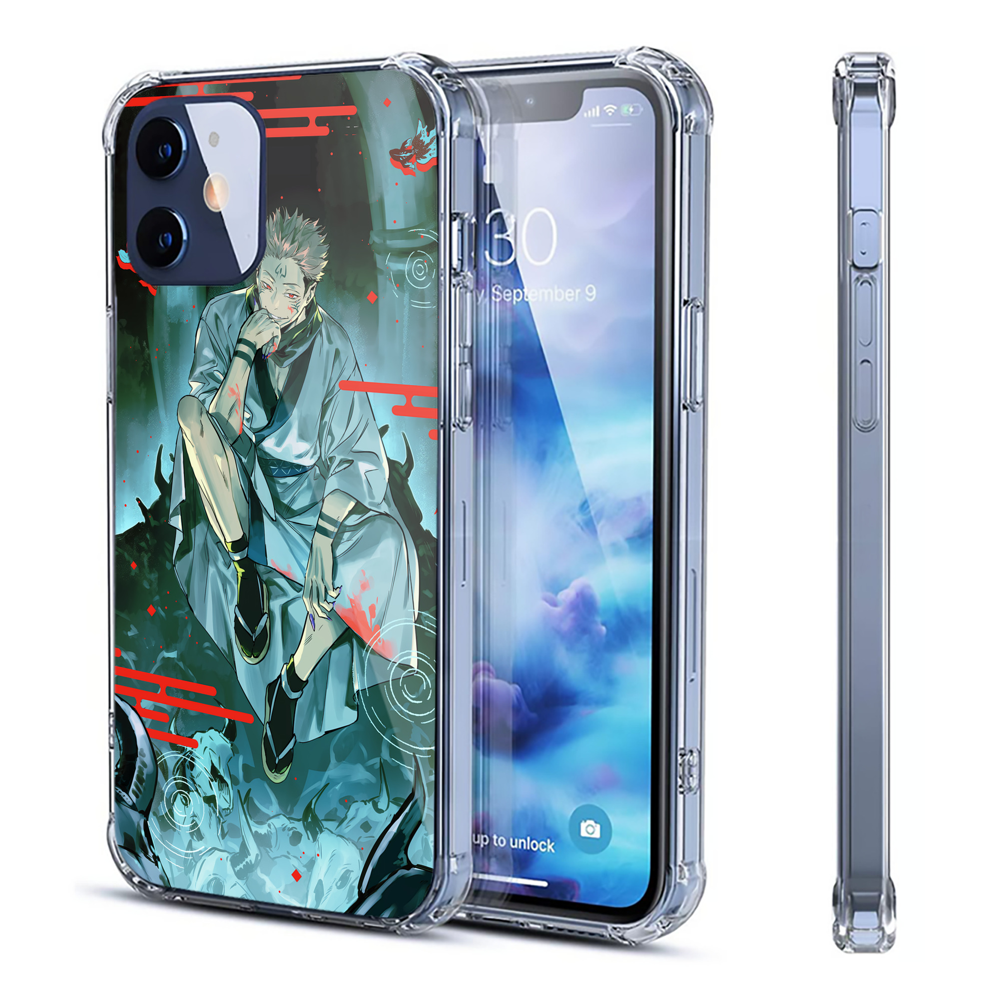 （画像用） 呪術廻戦 Jujutsu Kaisen 【iPhone 12シリーズ対応】透明スマホケース（クリアソフトケース）